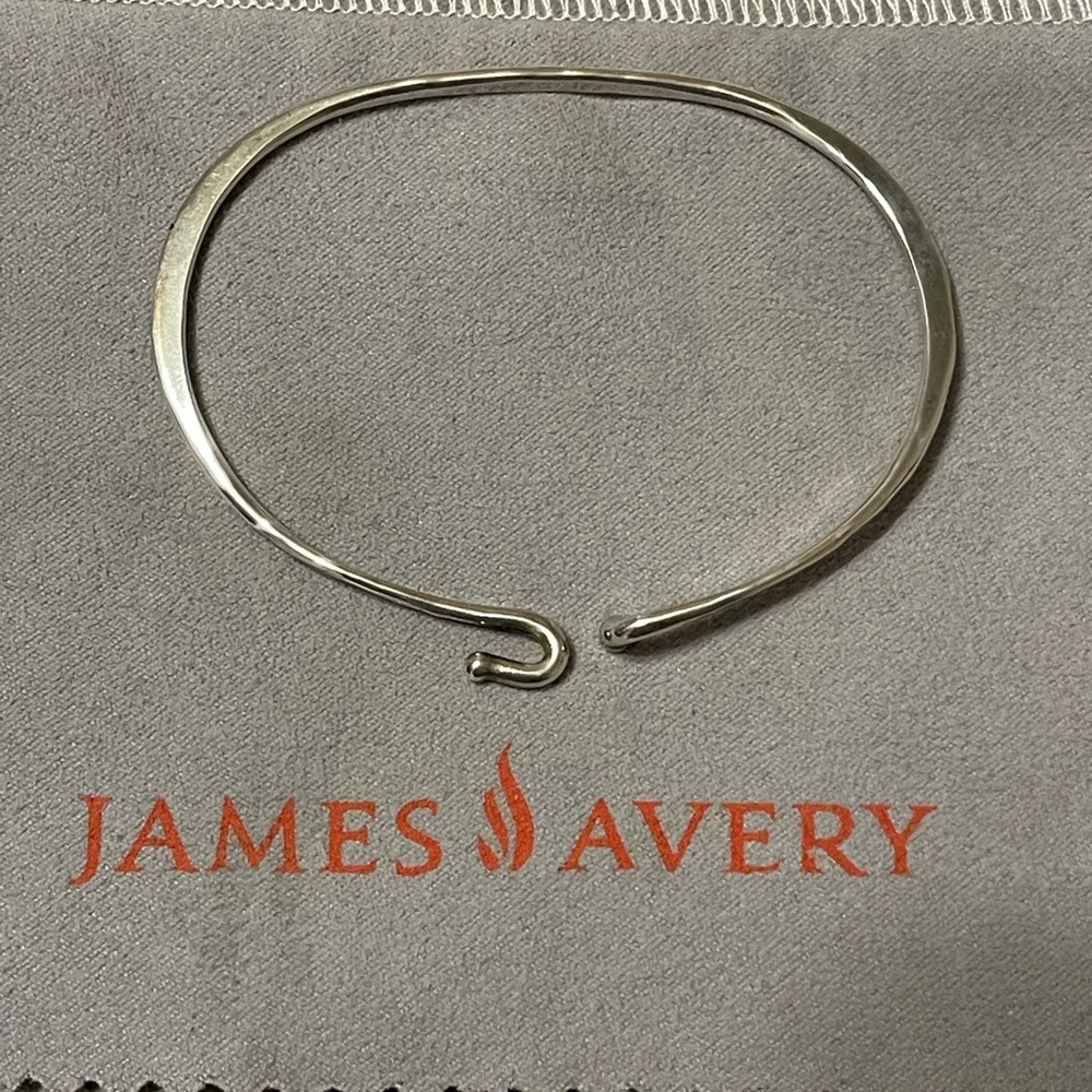 James Avery Silver Hammered Hook Bracelet
